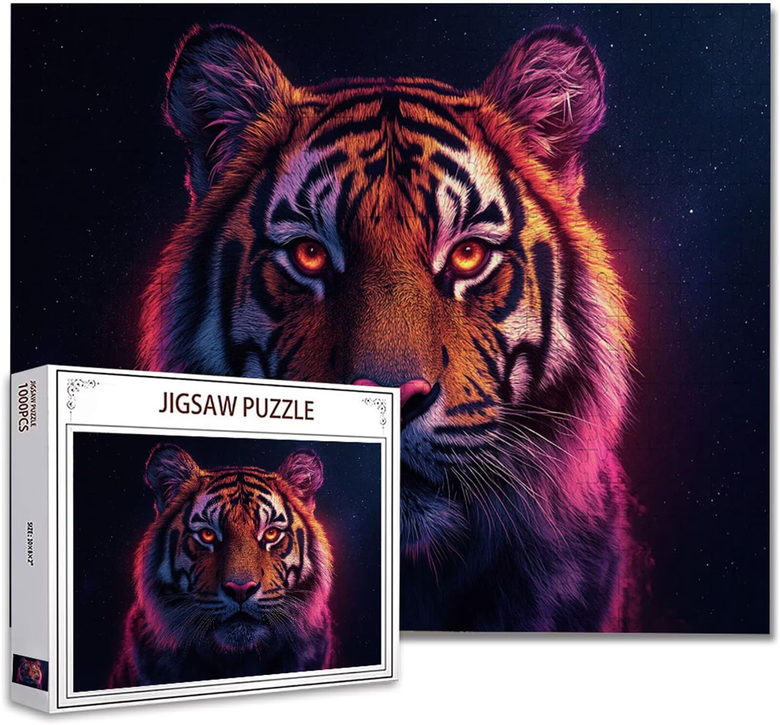 Puzzle 6000 Pieces Adultes Tigre Jigsaw Puzzles Classiques Impossible Qualité SupéRieure Bois Panorama Art, Stimulent La Logique et La Concentration avec Une IdéE Cadeau Homme/Femme 105.5X179.5cm H-2