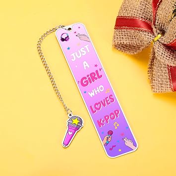 K-Pop Bookmark for Music Lovers - Kpop Merch Gift for Teen Girls, K-Drama Fans, Music Party Favors, K Drama Gifts for Women, Korean Stuff, K Pop Gifts for Teen Girl Women, Valentines Bookmarks