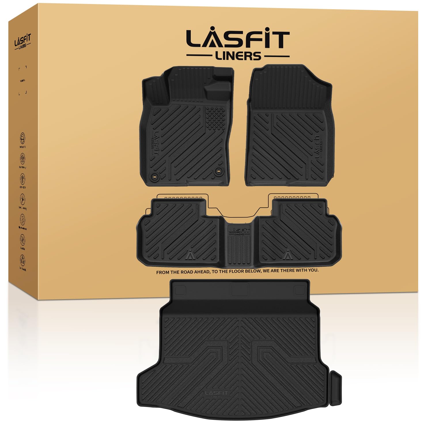 LASFIT All Weather Floor Mats for Honda Civic 2025-2026【Hybrid Hatchback】
