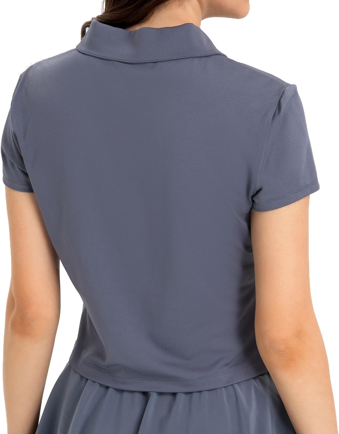 Women's Cropped Polo Shirts Athletic Golf Tennis Shirts Short Sleeve Moisture Wicking Collared Sports T-Shirts - Image 2