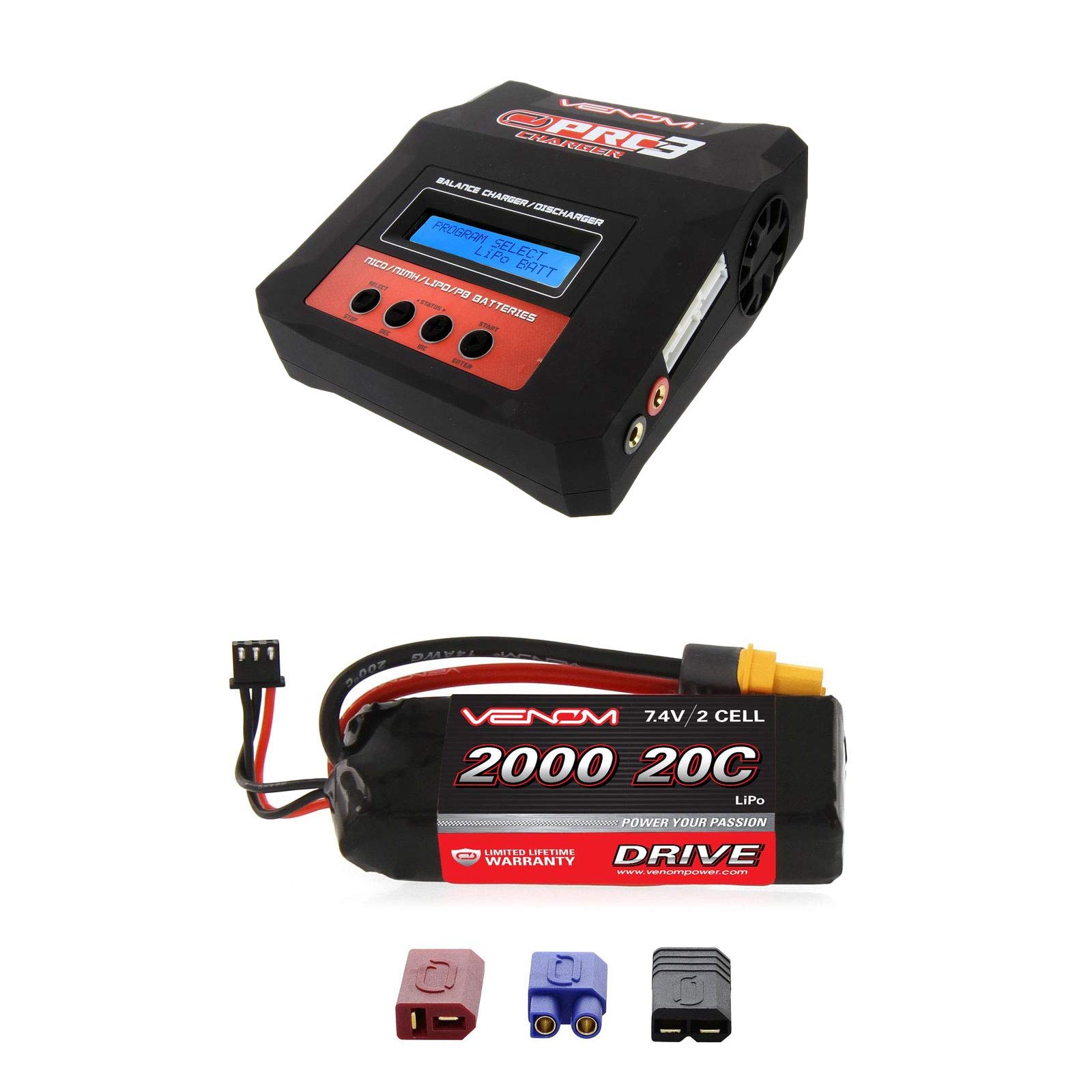Buy Venom 20C 2S 2000mAh 7.4 LiPo Battery with Universal Plug and Venom Pro Charger 3 LiPo and