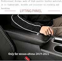 Vista 9 de Center Console Armrest Box Cover Panel Trim Waterproof Anti-Scratch Leather Protector Decoration Cover Interior Accessories for Nissan Altima Red
