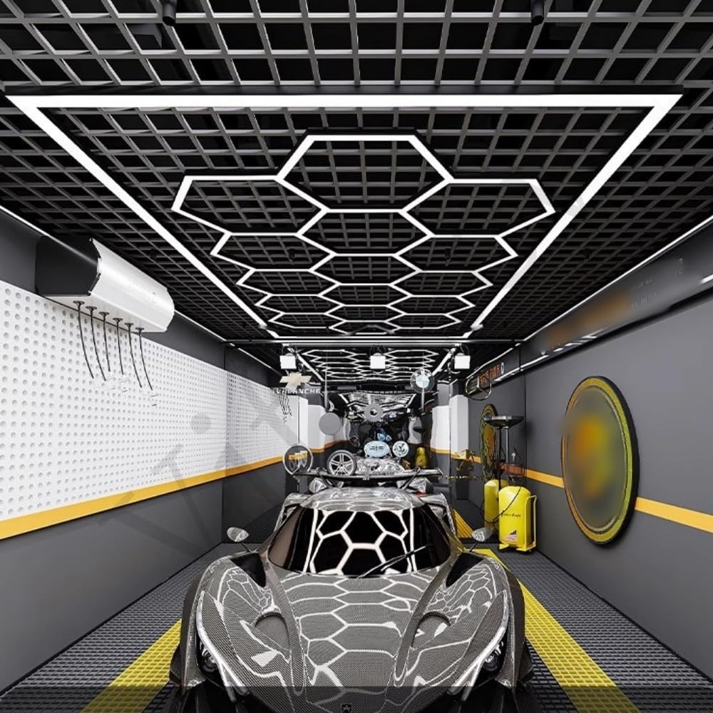Amazon.co.jp: Vifxucy 六角形LEDガレージライト、ハニカム天井ライト