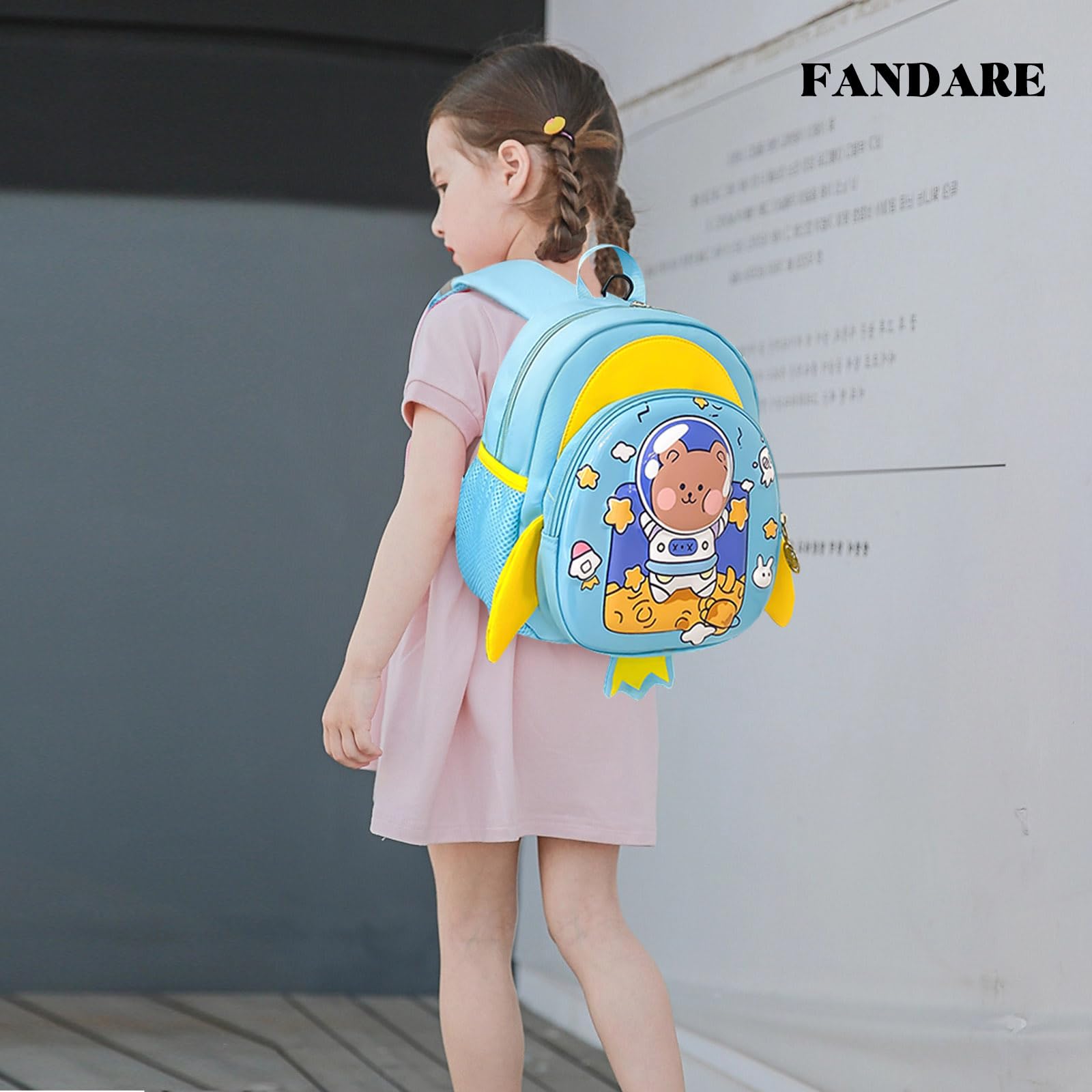 FANDARE Mochilas Infantiles Ultraligero Mochilas Escolares con Arnés Anti-Perdido Mochilas Infantil Mochilas Tipo Casual Niñas para Estudiante Guardería Preescolar Primaria Mochila Azul Claro