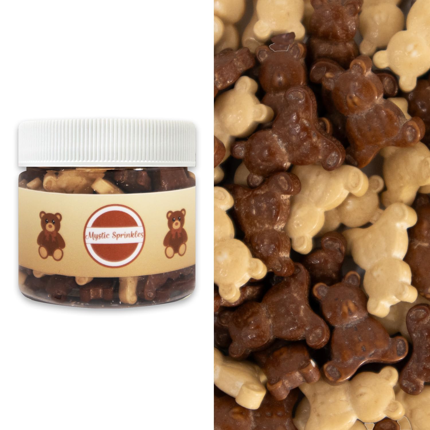 Mystic Sprinkles Candy Shape Sprinkles Assorted Shapes (Teddy Bears, 2oz Jar)