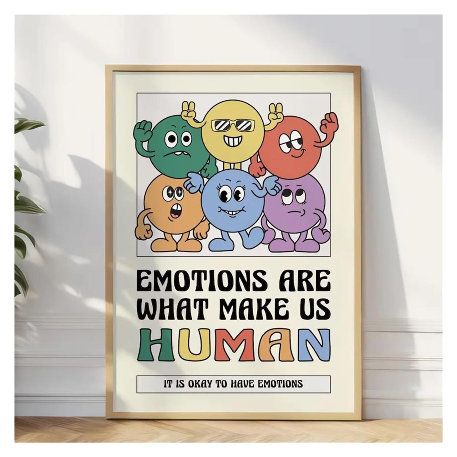 Cuadro moderno de las emociones que nos hacen humanos, arte en lienzo para un hogar acogedor