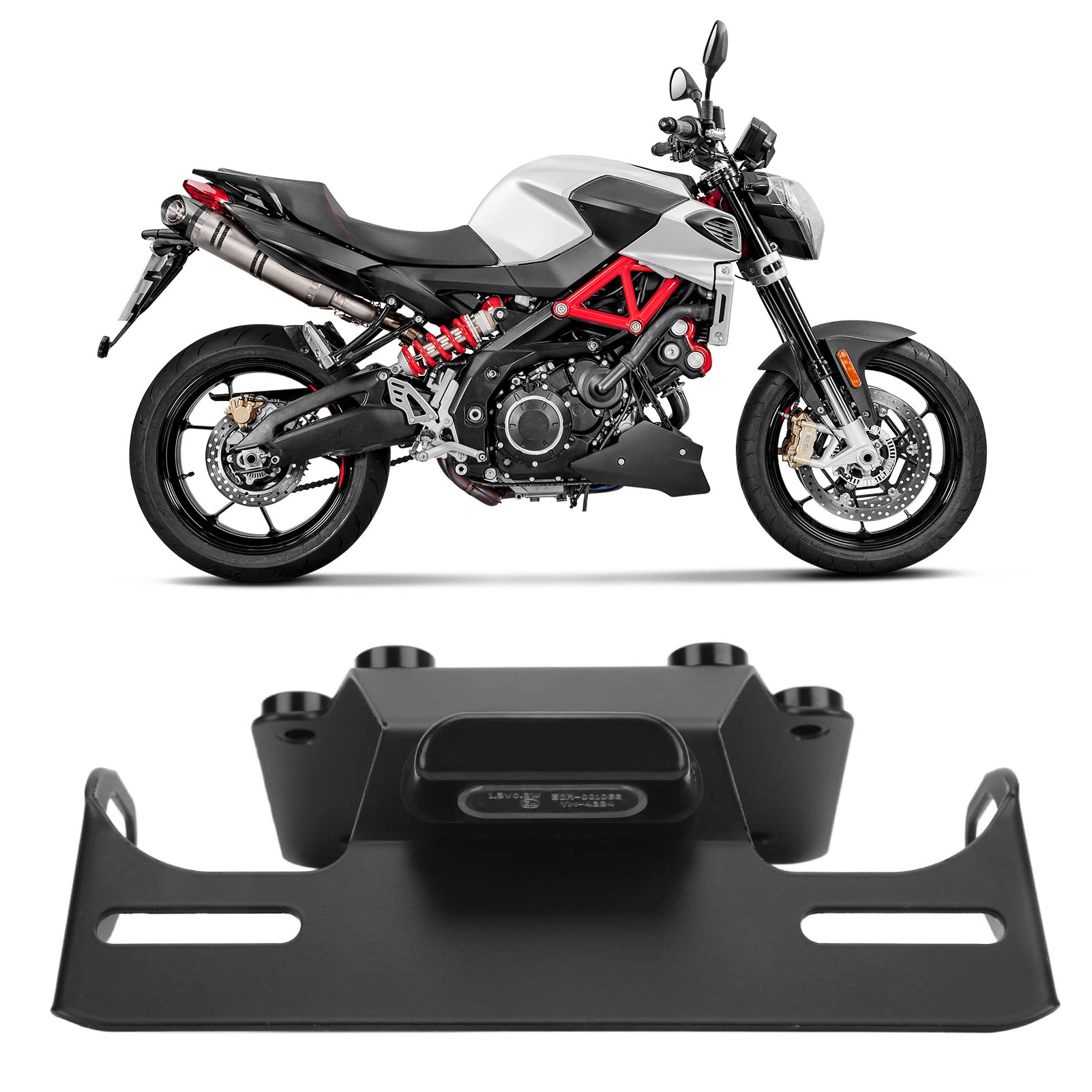 Akozon Uchwyt na Tablicę Rejestracyjną Motocykla Aluminium Zamiennik dla Tenere 700 XTZ700 2019-2022