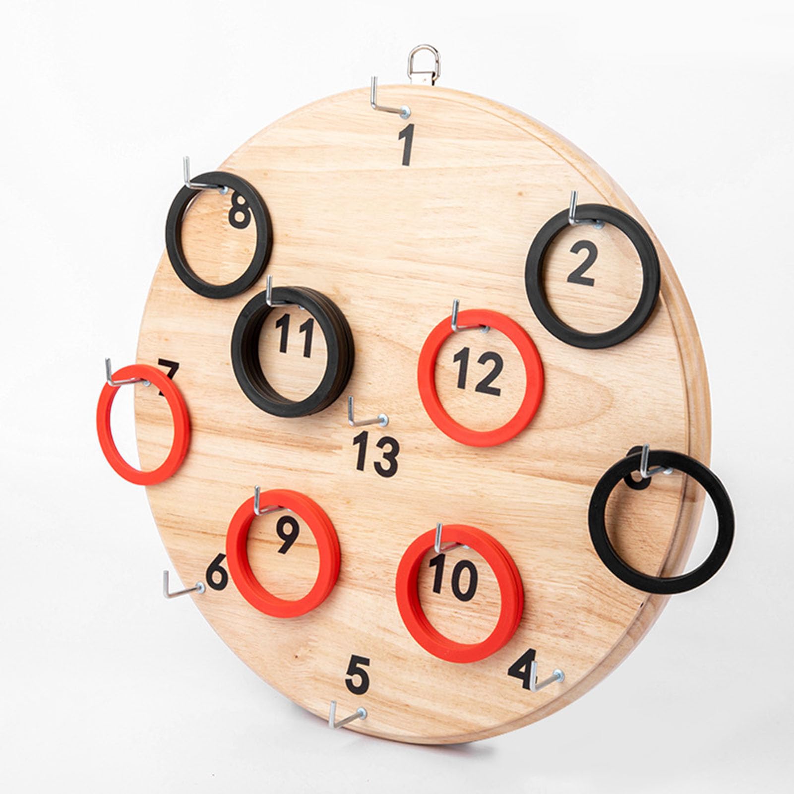 Gioco da Parete con Anelli in Legno, Gioco di Lancio numerato, Gioco interattivo di Lancio Anelli per la Famiglia,Small
