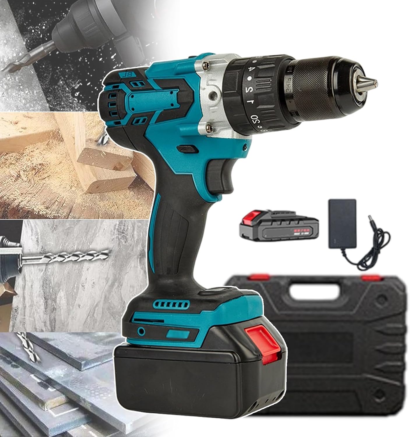 Taladro Percutor Inalámbrico Sin Escobillas 0-2400 RPM 88VF con Batería miniatura 1