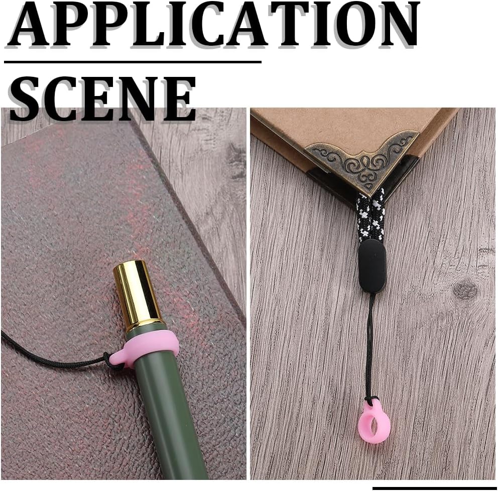 GORGECRAFT 1 Box 60PCS Anti-Lost Silicone Rubber Rings 2 Sizes Pink Holder Silicone Pendant Multipurpose Adjustable Cases 8/13mm Necklace Lanyard Replacement Carrying Kit for Key-Ring Pendant image 5