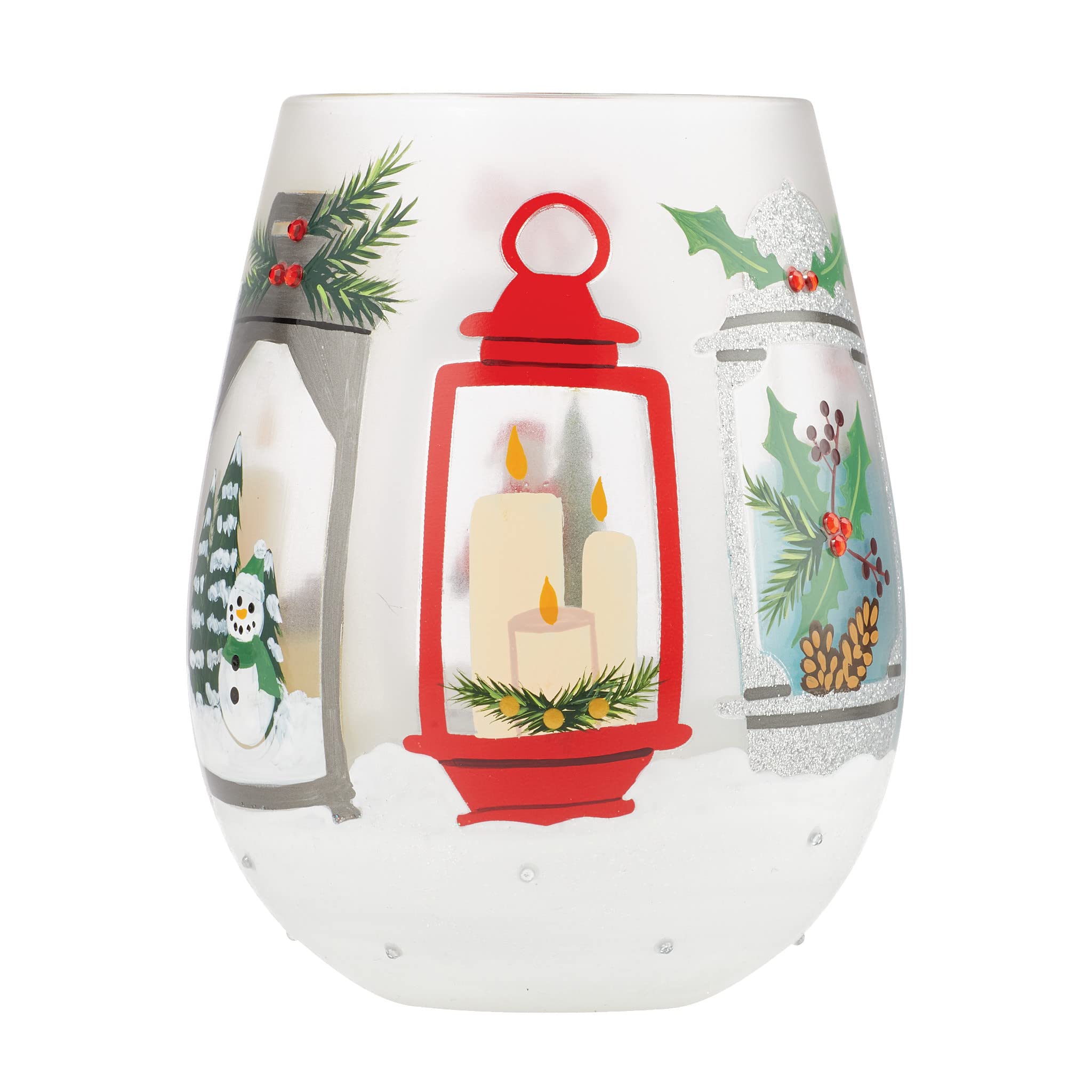 Verre à vin sans pied Lolita pour vos soirées, grand verre coloré peint aux motifs festifs