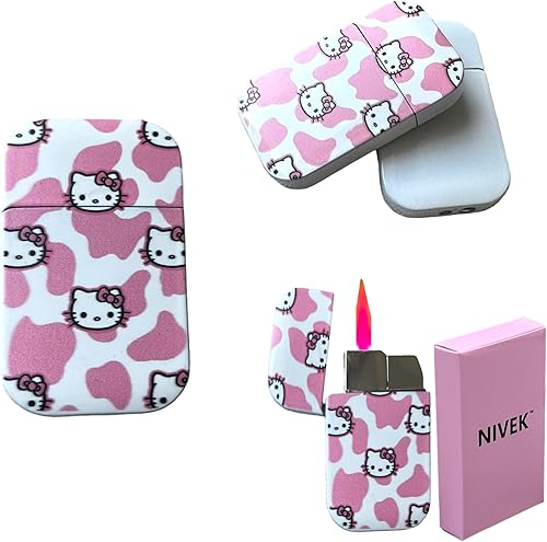 NIVEK Kulomi - Encendedor de antorcha KT Kitty KT, bolsillo de llama rosa, recargable, kawaii, linda llama a prueba de viento (gato, conejo,