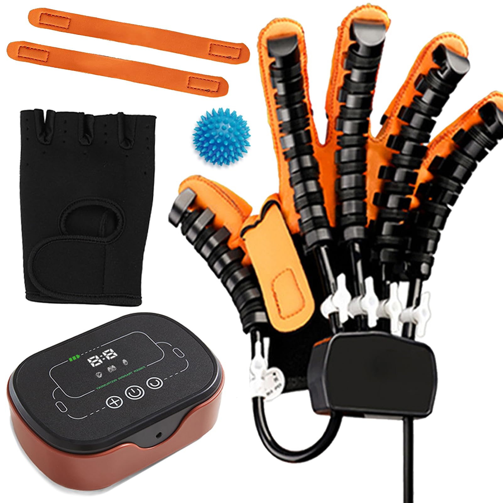 Guantes Robót de Rehabilitacion Mano Función, Aparato de Rehab de Manos para Hemipléjicos Artrosis, Fisioterapia Entrenamiento de Corrección de Flexión de Dedos Plugin Right L
