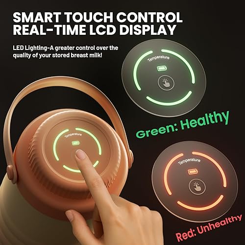 Miniatura 3 de LUCKBEE Enfriador de leche materna portátil 24H con pantalla LCD, botella de almacenamiento de leche aislada, capacidad para 2 botellas de 16 onzas,