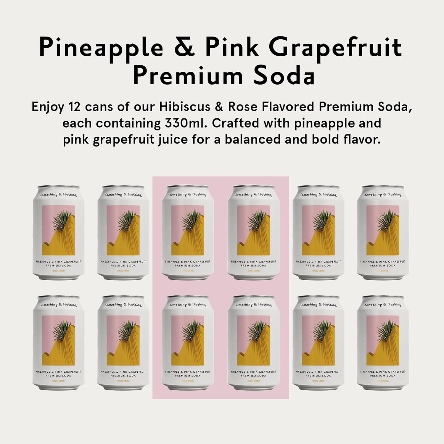 Something & Nothing Pineapple & Grapefruit Flavoured Sparkling Water - 2 x 12 Multipack | Lightly Carbonated, Full Flavoured with Added Grape & Lemon Juice | Vegan & Low Calorie | 24 x 12 Fl Oz Cans