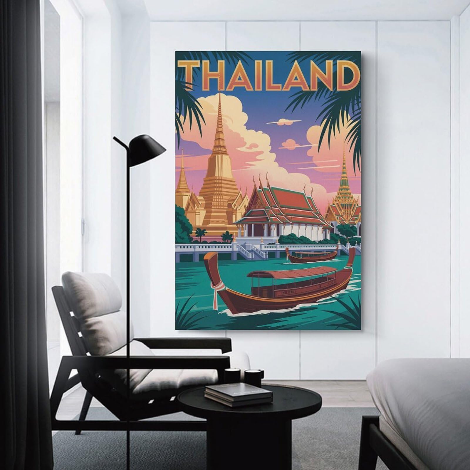 Junmoney Thailand Travel Canvas Art Print, 20x30inch(50x75cm), for Home Walls, Creative Rooms Or Shared Spaces, Decorative Artwork with Broad Appeal