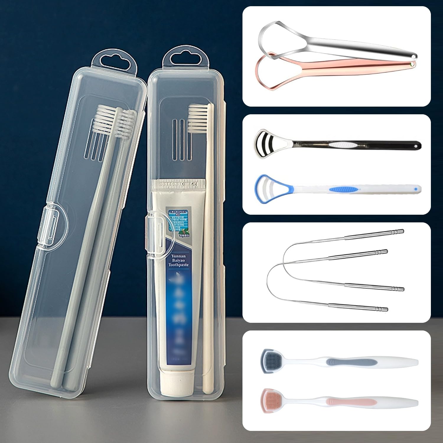 Caixa para Limpador de Língua Transparente - 2pcs, Ideal para Organizar Limpadores de Língua Metálicos ou Descartáveis - Imagem 4