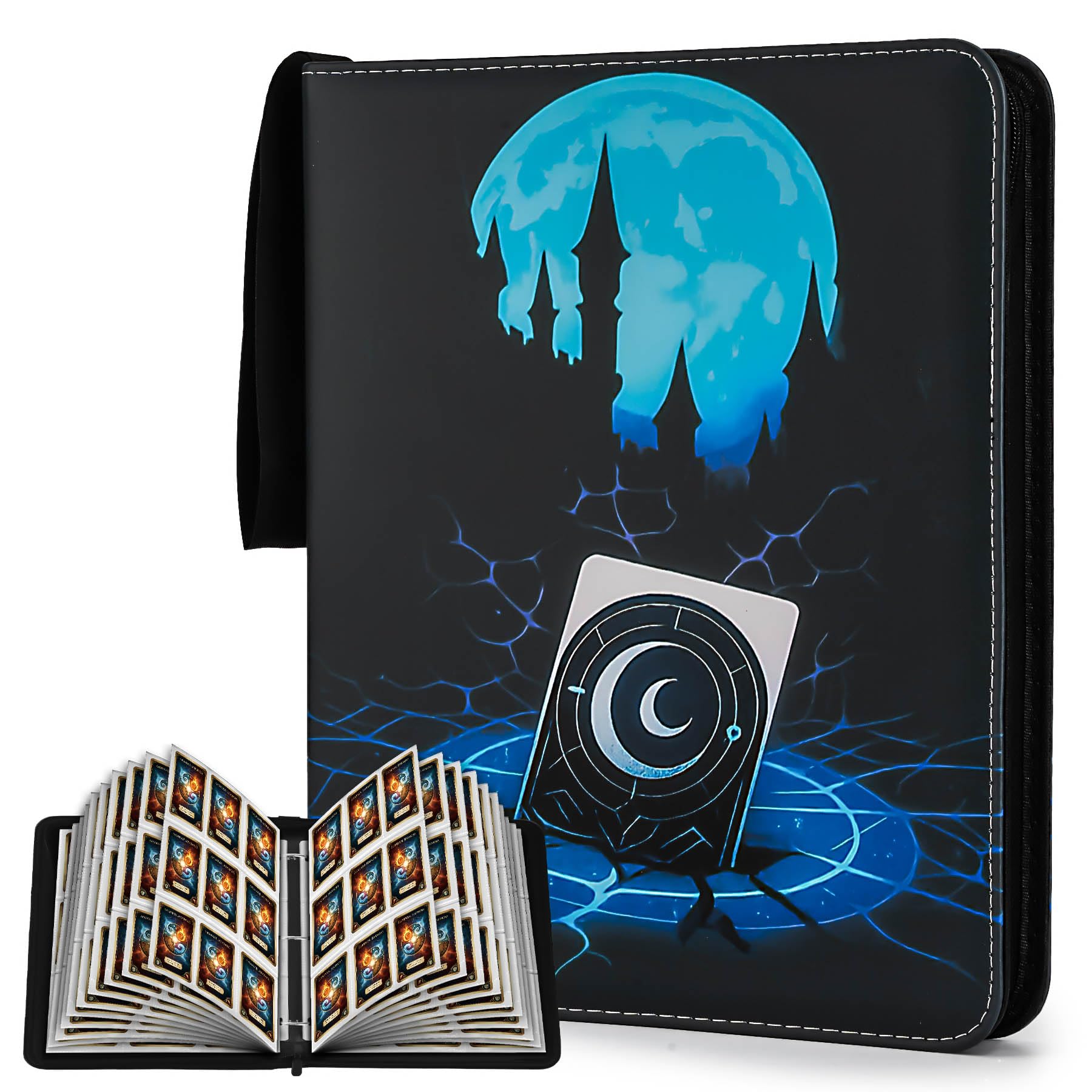 9 Pocket Card Binder for MTG/YGO/PTCG/Game Cards, Premium Card Collector Book for TCG Players,Toys Gifts for Kids,Holds 720 Cards-Blue