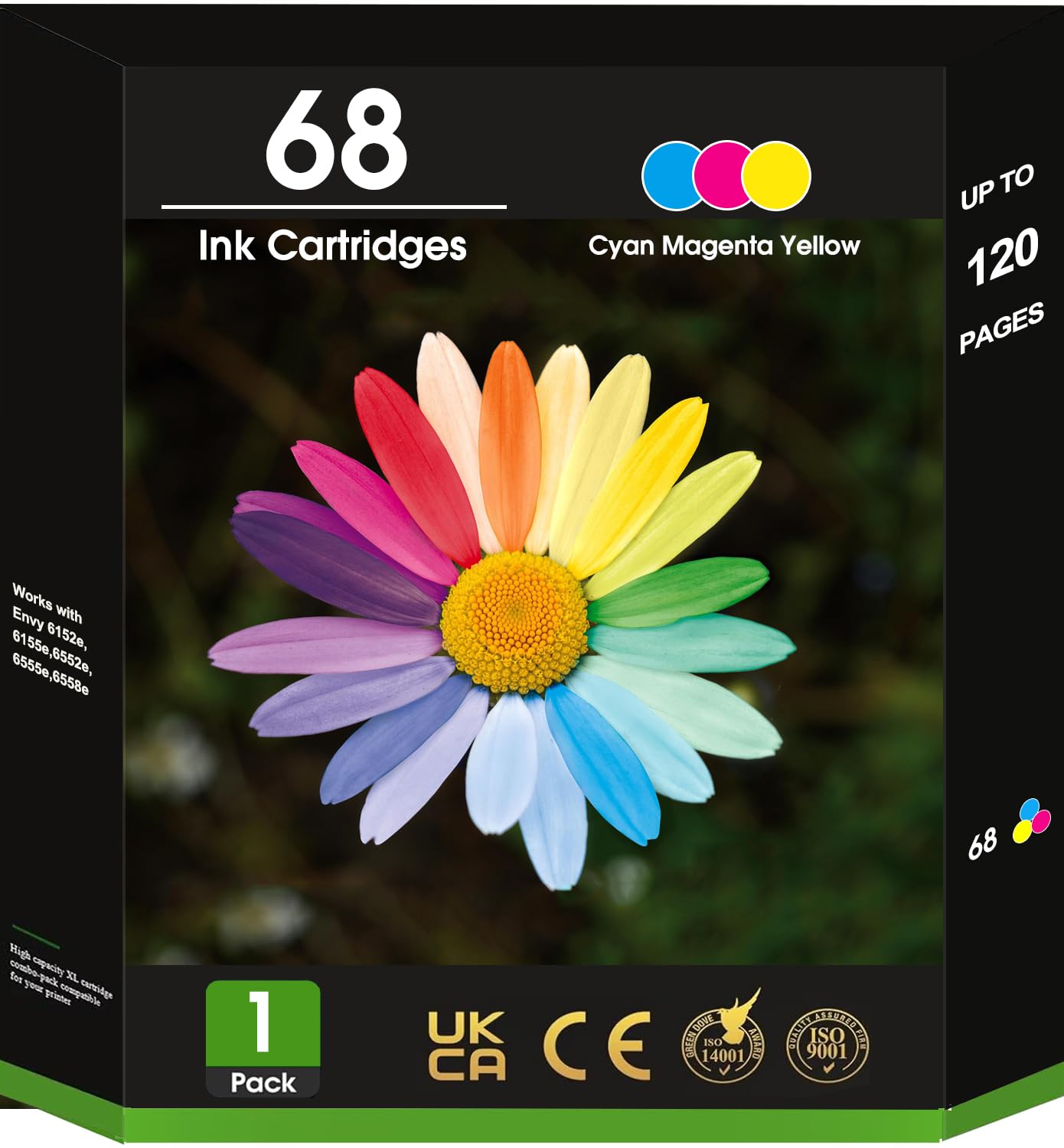 Amazon.com: Youuish 68 Ink Cartridge Tricolor 1-Pack Replacement