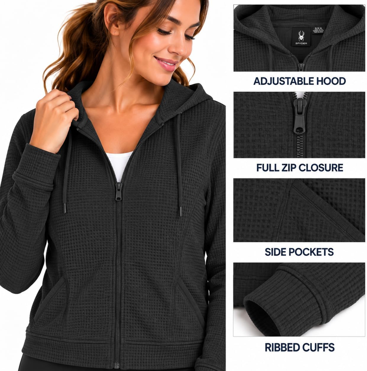 Spyder Womens Zip Up Hoodies - Super Soft Tech Knit Sweatshirt for Women