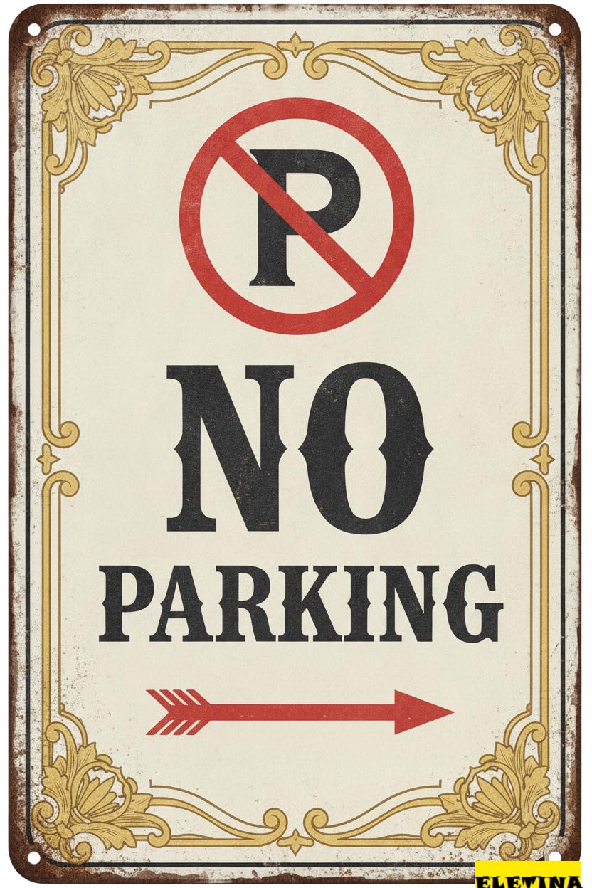 Personalized Sign for Man Cave Caution Safety Aluminum No Parking Metal Warning Aluminum Metal S Outdoor Parking Lot Street Road 8x12in Metal Quality Private Property Decorative