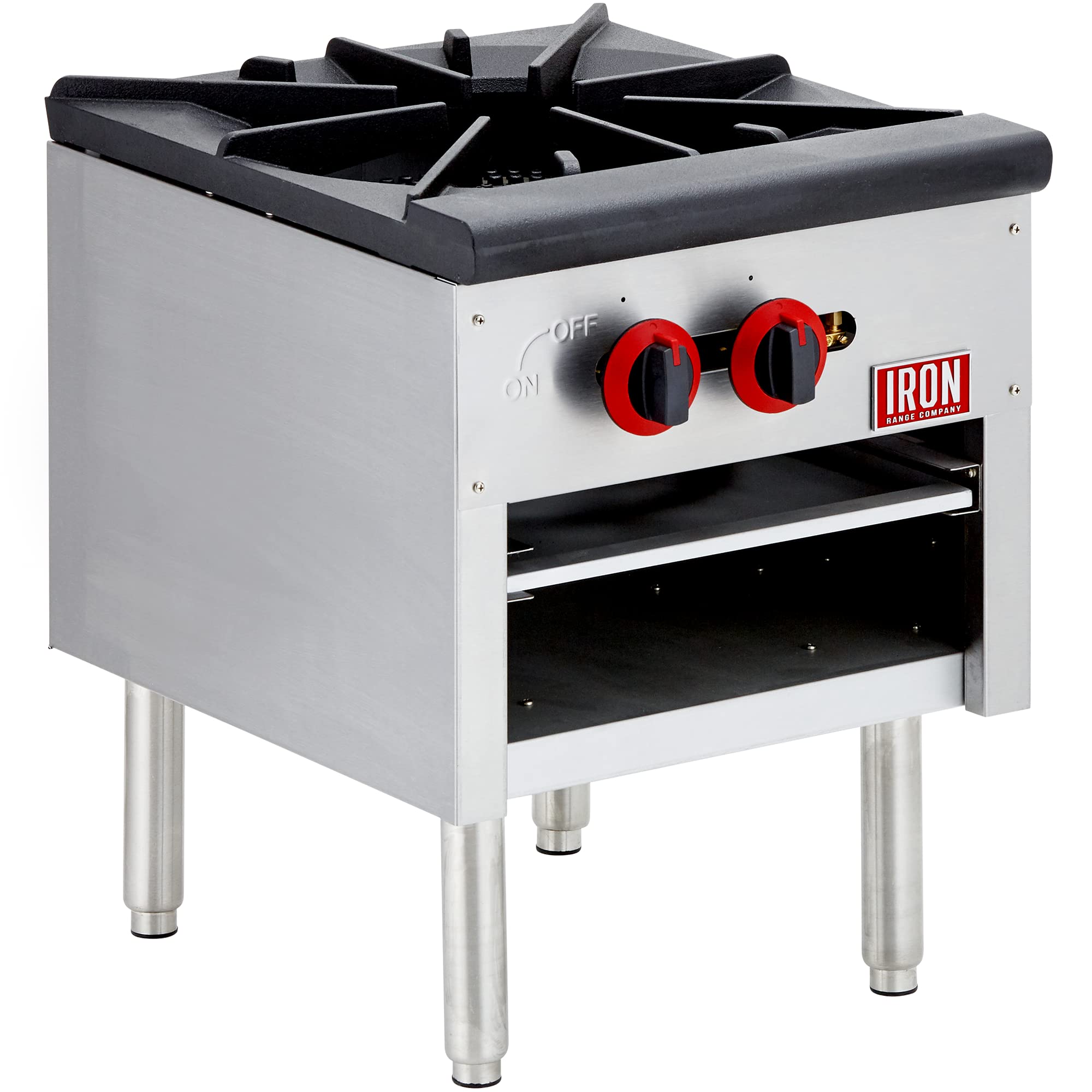 Iron Range IRSP-1B Commercial Natural Gas Stock Pot with 3-Ring Burner, 80,000 BTU, ETL Listed, Stainless Steel, Adjustable Legs, , Removable Cast Iron Grates, LPG Conversion Kit Included
