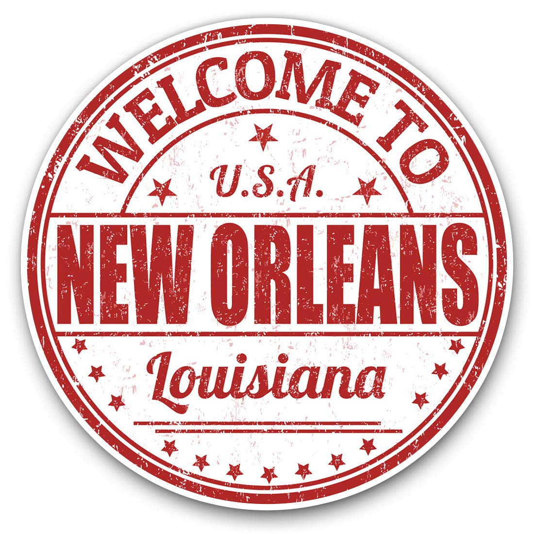 Destination Vinyl Ltd Welcome To New Orleans Louisiana Us 5205 Vinyl Stickers (Set Of 2) 10Cm - Welcome To New Orleans Louisiana Us Decals For Laptops,Tablets,Luggage,Scrap Booking,Fridges, 5205