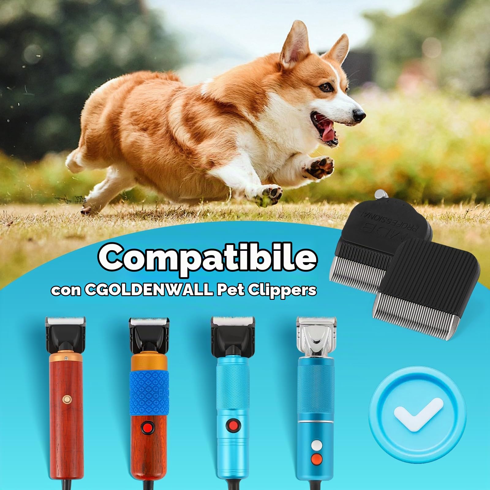 Lame di Ricambio per Clipper per Animali da Compagnia CGOLDENWALL (Due Set di Lame (per Clipper Fisse))