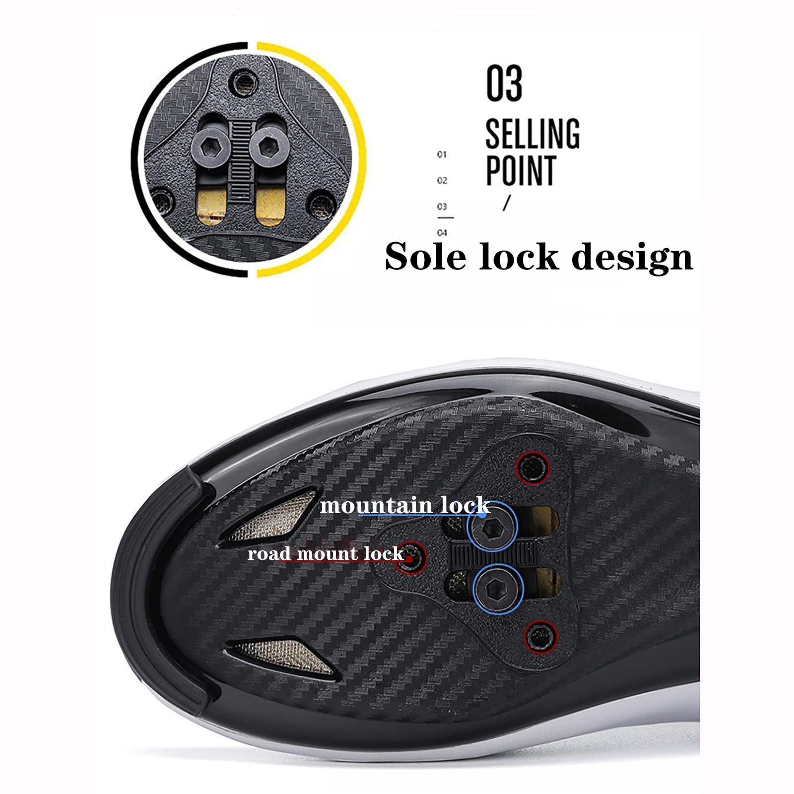 Buty rowerowe, rower szosowy, buty rowerowe, męskie, spin shoestring z kompatybilnymi butami z pedałem spd i Delta Lock (40, biało-czarne)