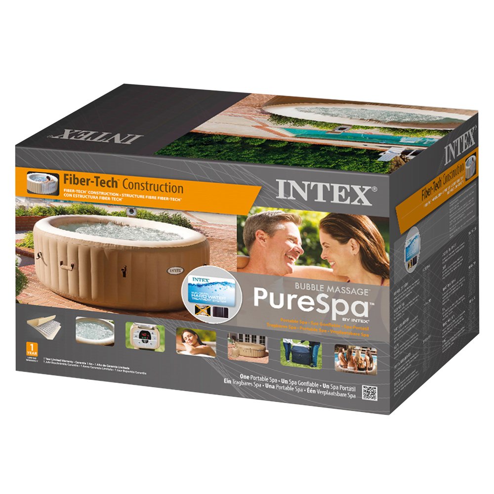 Intex 28404 - Pure Spa Bubble Therapy con Pompa, 795 litri, Riscaldatore e Sistema Purificazione Acqua, 196x71 cm, 4 Posti, Beige 2018