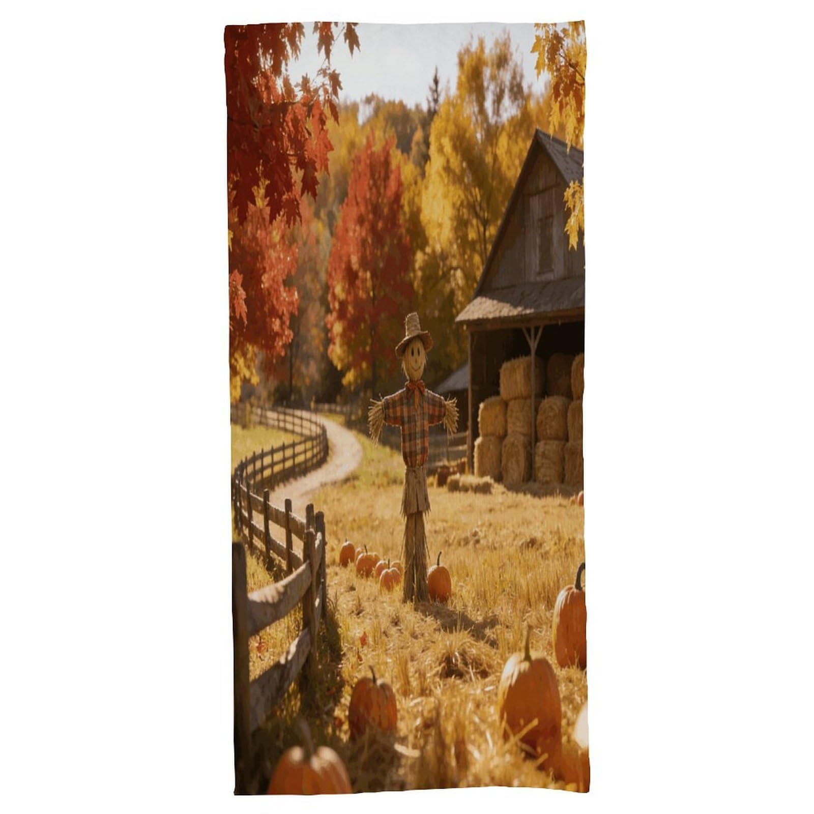 Fodpand Style Autumn Field Watchman Bath Towel, Highly Absorbent & Quick Drying Beach Towel, Compact & Lightweight Pool Towel For Bathroom, Beach, Pool, Gym, Spa, And Hotel Use