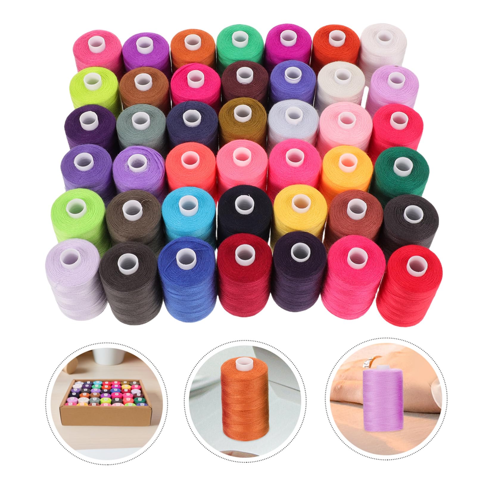 Nähgarnset mit 42 Spulen, 1000 Yards Polyester, Farbig