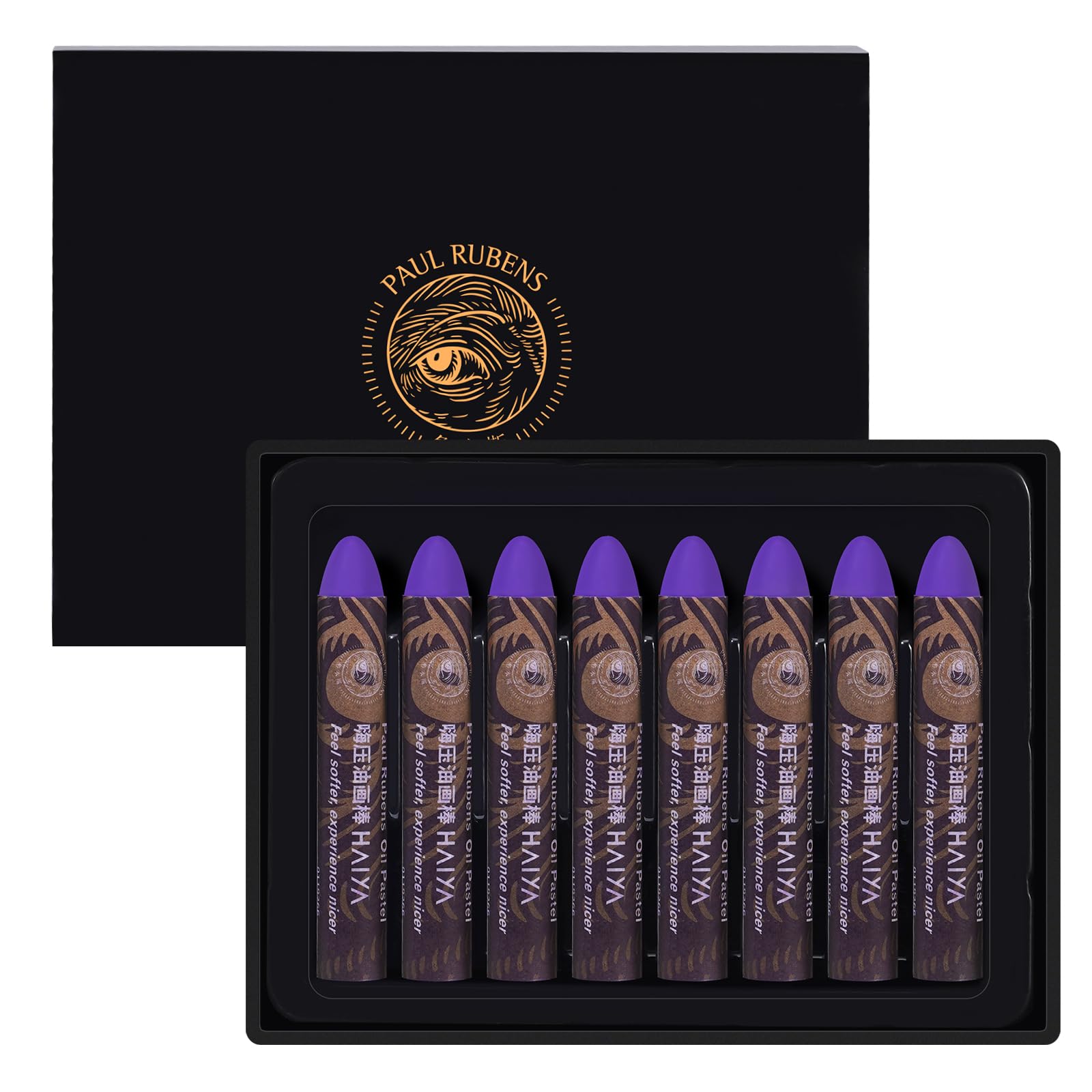 Paul Rubens Oil Pastels, 8 Light Cobalt Violet Colors HaiYa Artist Soft Oil Pastels Vibrant and Creamy