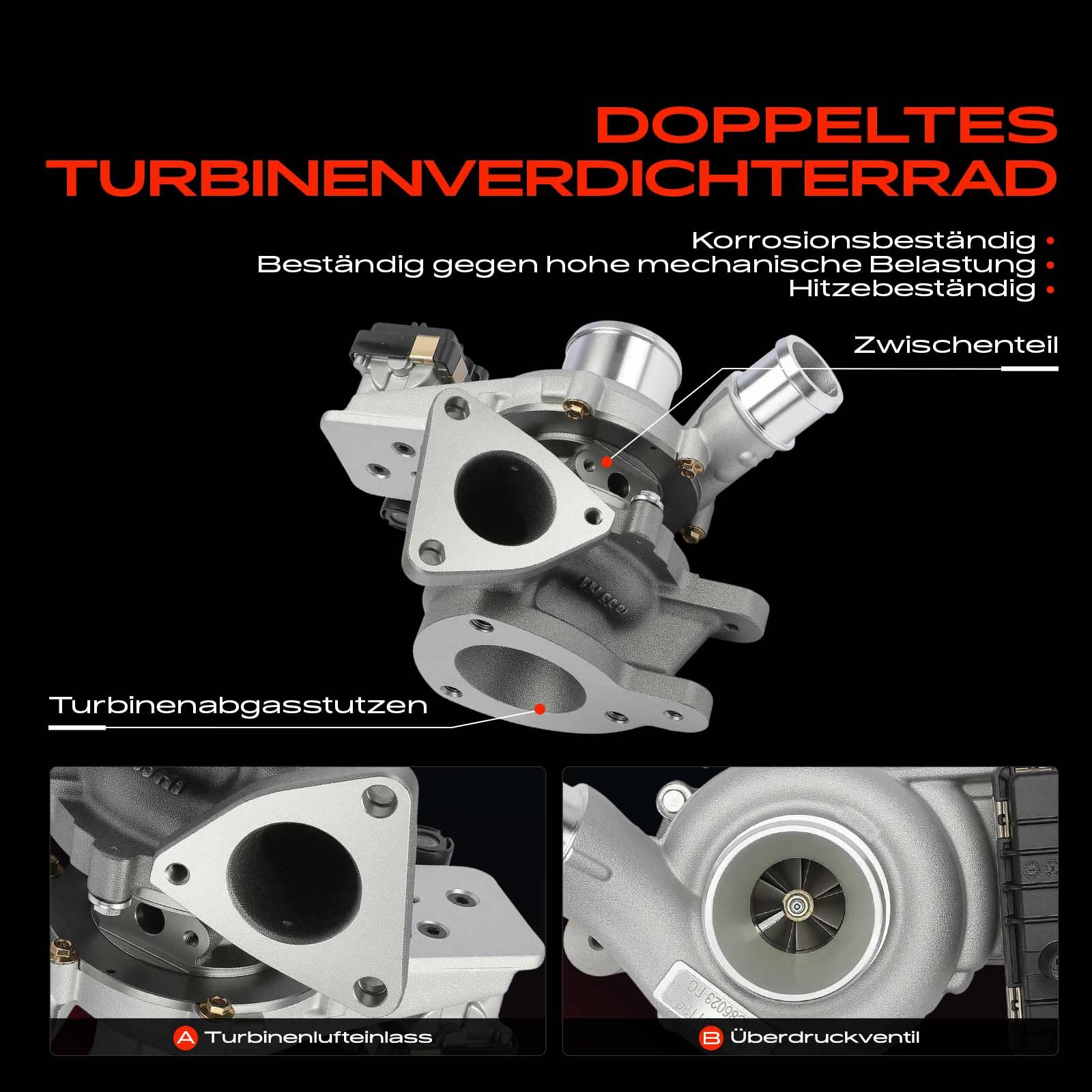 Frankberg Turbocompressore Gas di scarico Turbocompressore Diesel | 7868805023W; Compatibile con: Autobus Transit V363 FAD FBD, Transit Custom V362 Box FY FZ, Tourneo Custom V362 Bus F3