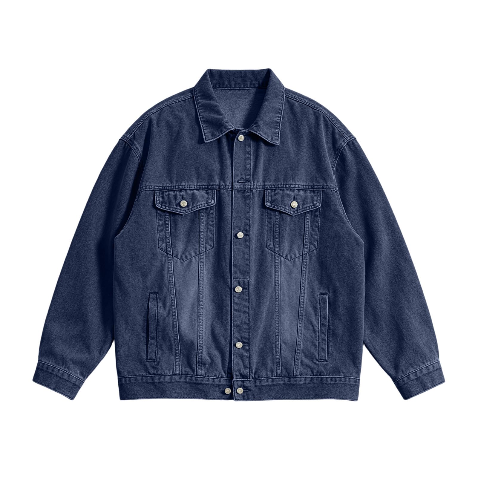 Jeansjacke Herren Denim Jacke Casual Übergangsjacke Klassische Cowboy Coat