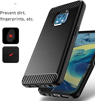 Case for Nokia XR20 Case, [Black] Brushed Stripe TPU Phone Cover with Shockproof Protection, Compatible with Nokia XR20