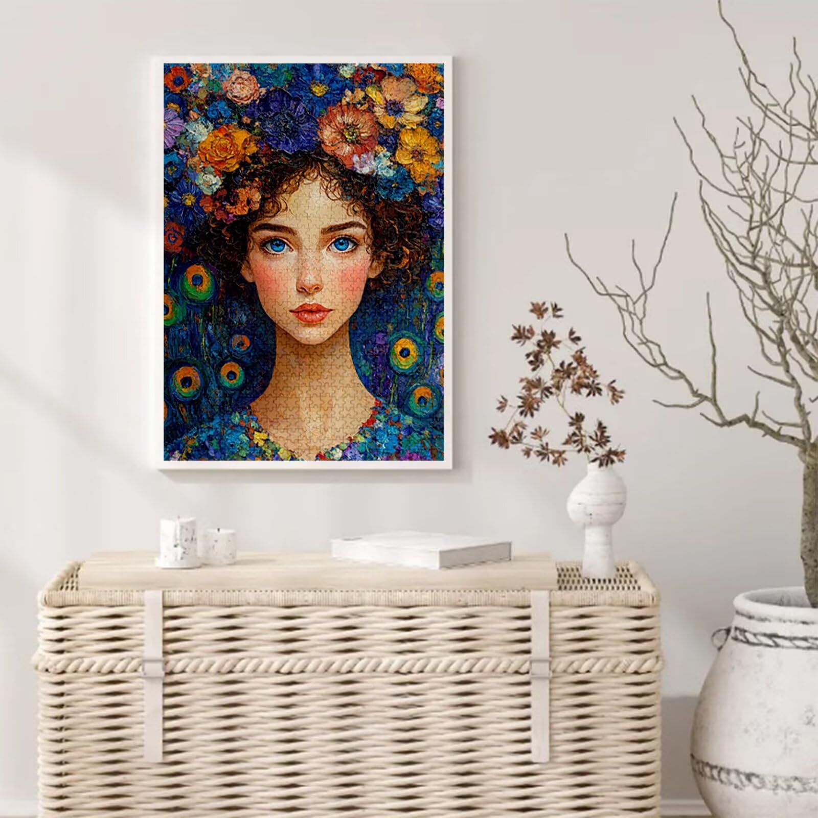Abstrakcyjne Puzzle 1000 sztuk Dorosłych, Puzzle Kwiat Wzór Projekt, Jigsaw Dorosły, DIY Rzemiosło Rodzina Zajęcia z Pakowaniem Pudełka, Dekoracja ścienna do domu, Prezent Kobiety, 75x50cm, Model530