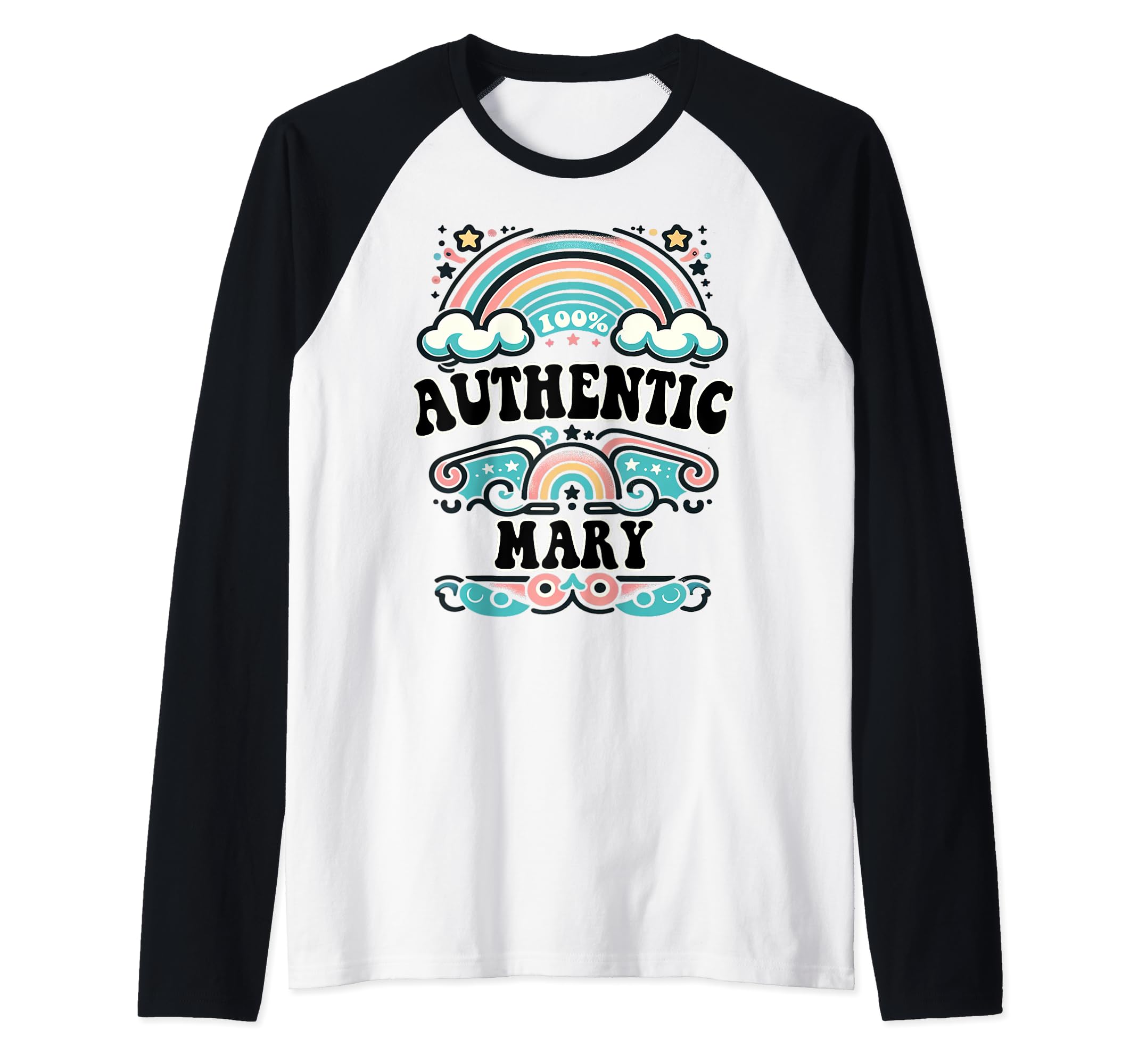 MARY 100% Authentic Cute Retro Girls MARY Name Raglan Baseball Tee