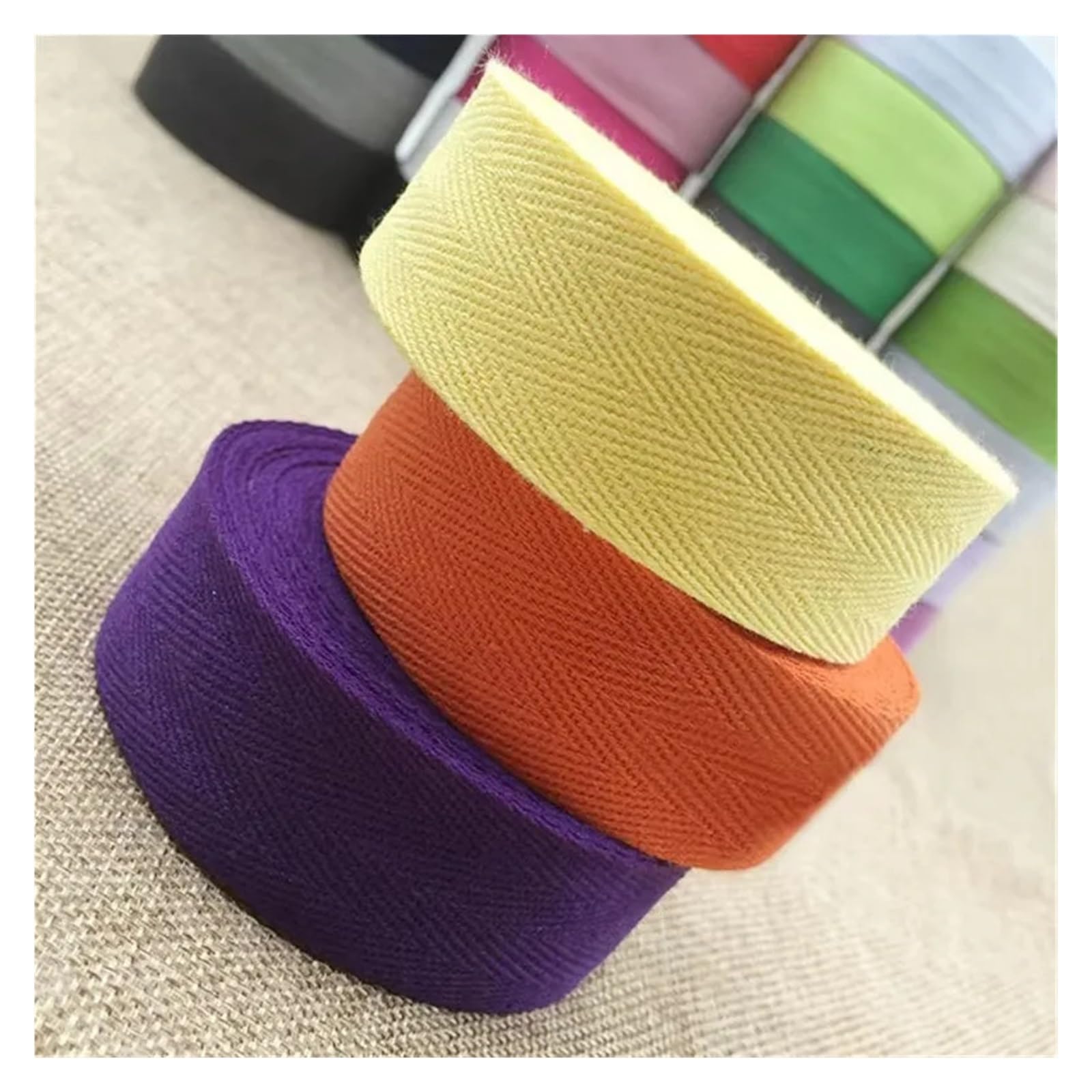 Cintas de raso, Cinta de cinta espiga algodón y terciopelo, 50 yardas, multicolor, 30mm, embalaje costura DIY(DULL)