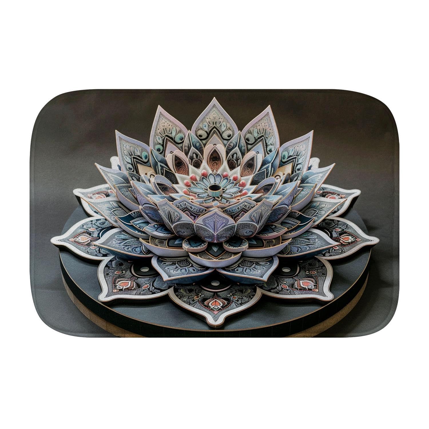 Tapis de bain design moderne fleur 3D pour créer une ambiance spa dans votre salle de bain M