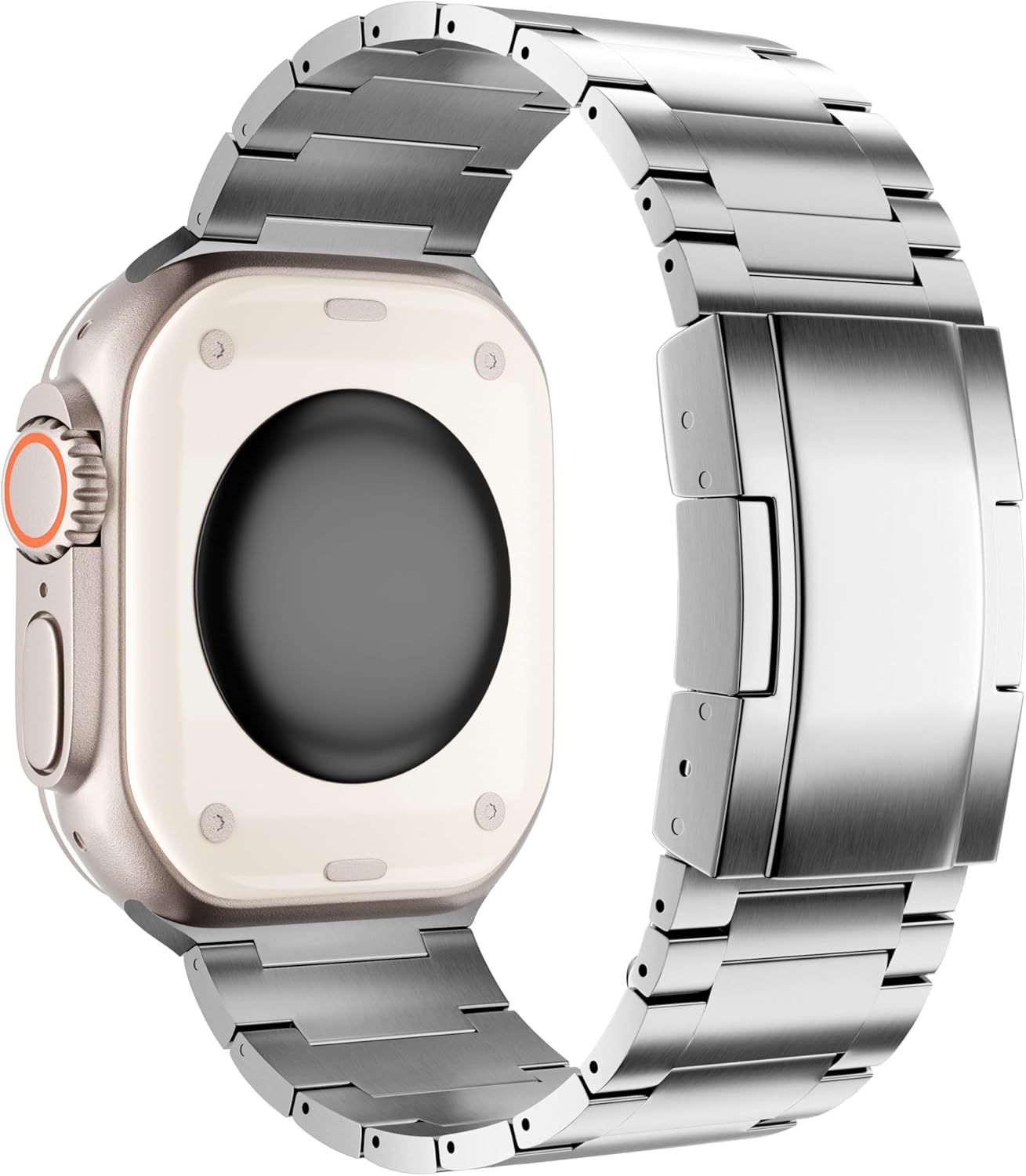 LDFAS Compatible for Apple Watch Ultra 3/2 Band 49mm,Series 11 46mm Titanium Metal Watch Strap with Double Button Clasp for iWatch Bands Compatible for Apple Watch 10/9 45mm 44mm Bands