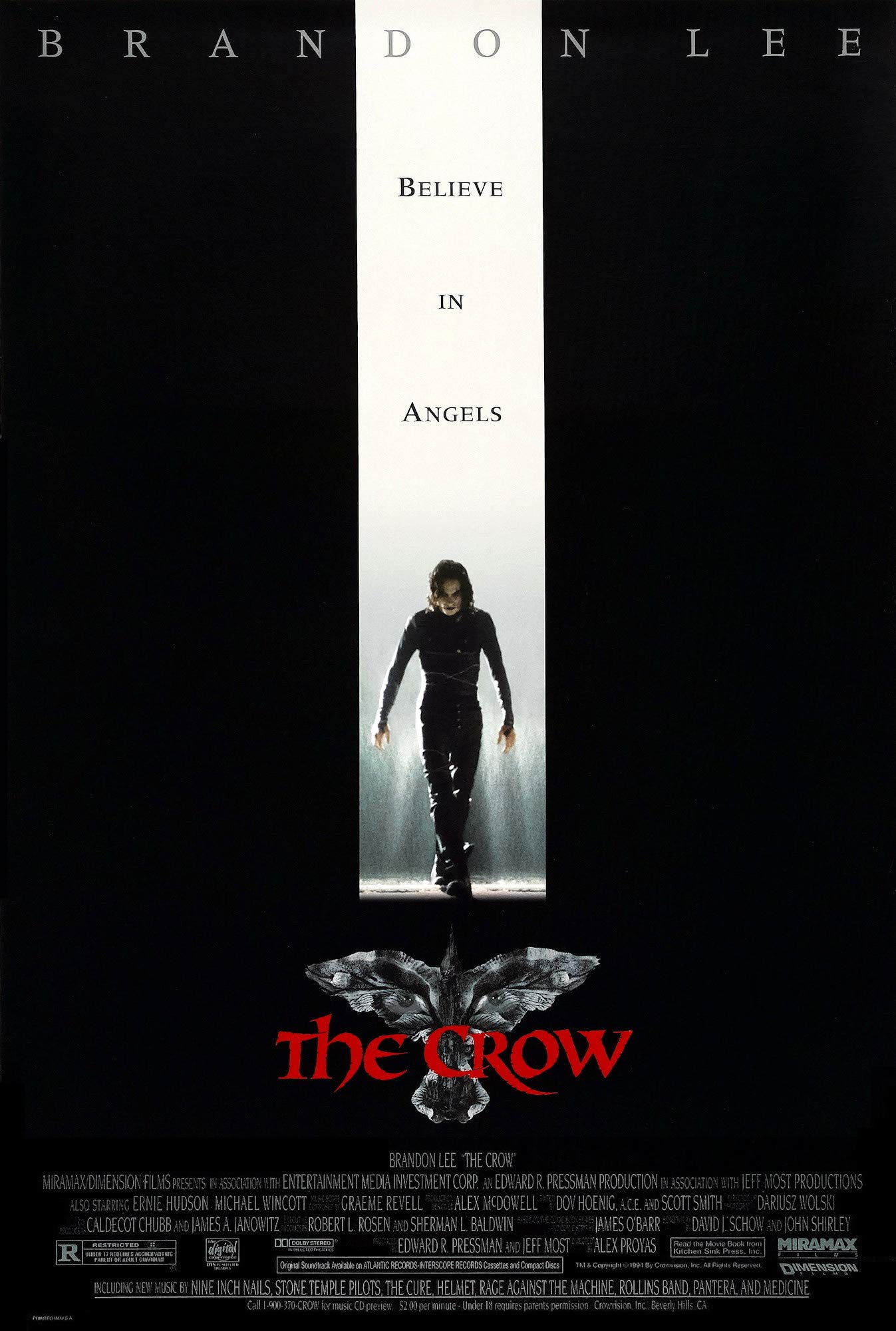 Rpw Roystone Print Works Multicoloured Branden Lee The Crow Vintage Classic Movie Poster Art Print A3 & A4 (A4)