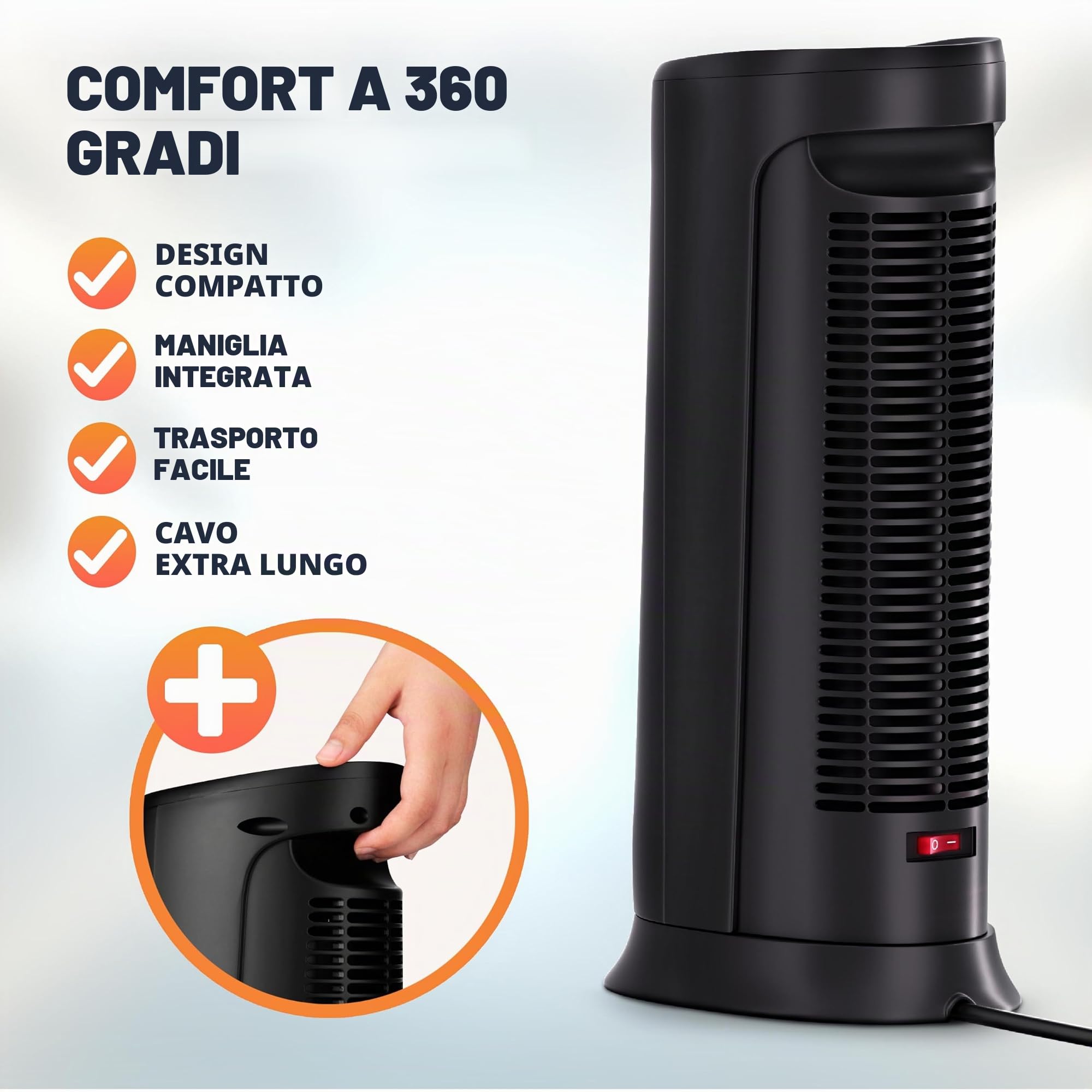 Monzana Stufa 2000W 15-40° Timer Telecomando Oscillazione 120° Timer Termoventilatore Risparmio Energetico Ceramico Nero
