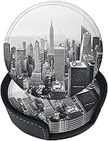 Vista 9 de 6 posavasos de cuero con temática de fútbol americano para bebidas con soporte, juegos de posavasos para mesa de bebidas, para sala de estar