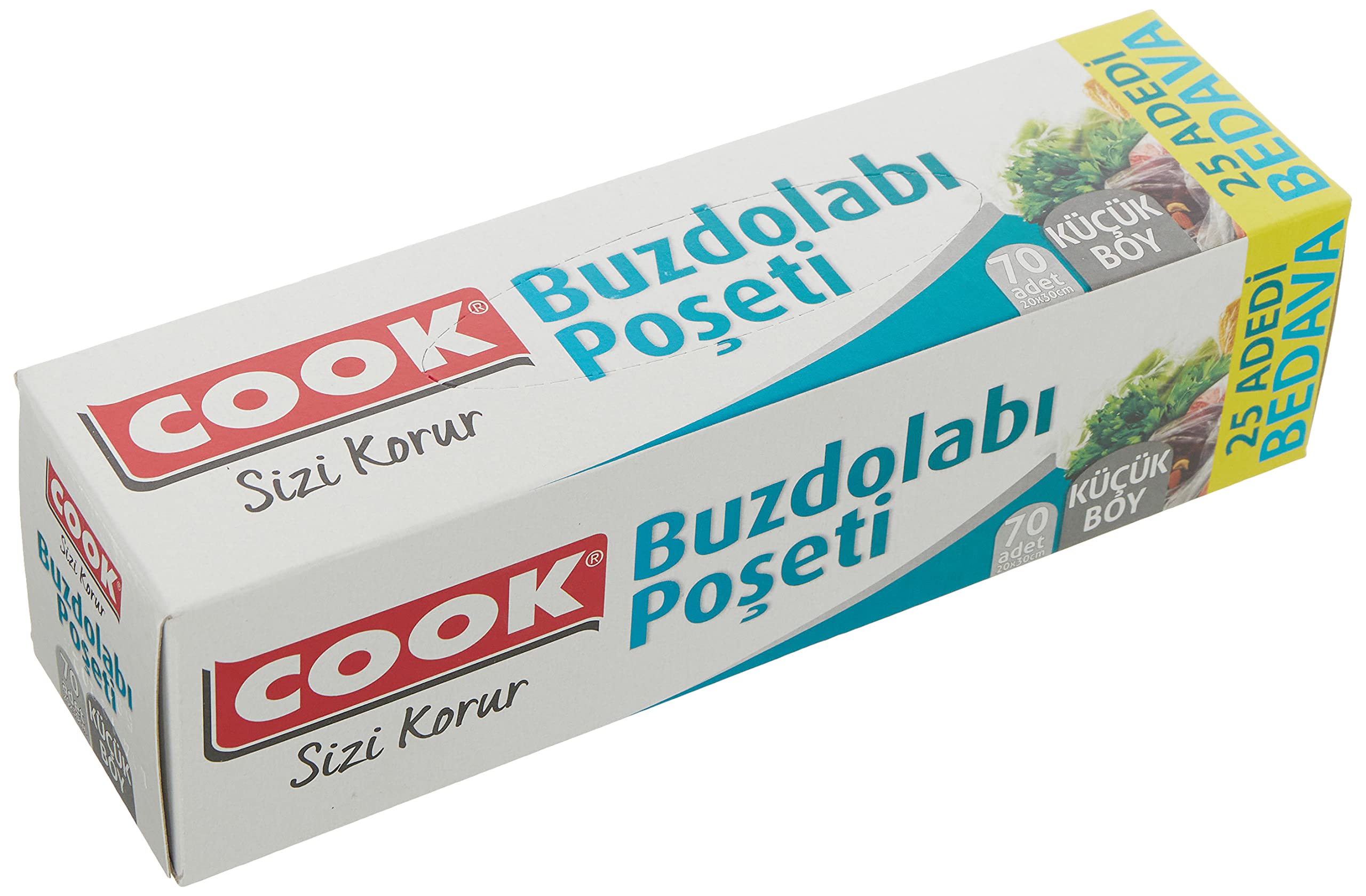 Cook Ekonomik Buzdolabı Poşeti, 20 x 30 cm, 70 Adet, Şeffaf
