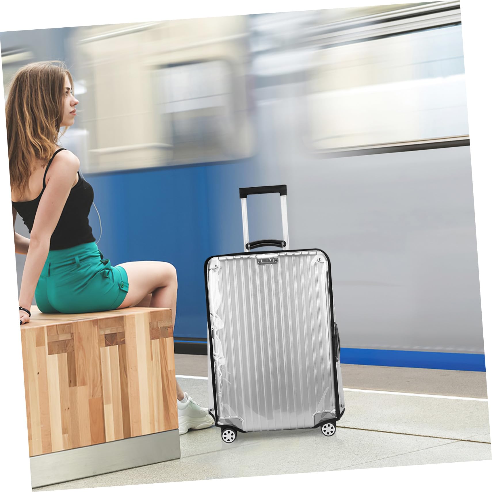 BESPORTBLE 2pezzi Coperture Protettive Trasparenti per Valigie in Pvc da Protezione per Bagagli da Viaggio per Coperture per Valigie