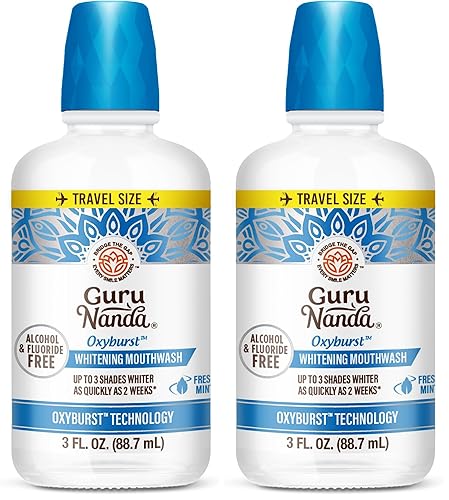 Miniatura 13 de GuruNanda Oxyburst - Enjuague bucal blanqueador de dientes, sin alcohol ni flúor, con peróxido de hidrógeno y 7 aceites esenciales, para frescura