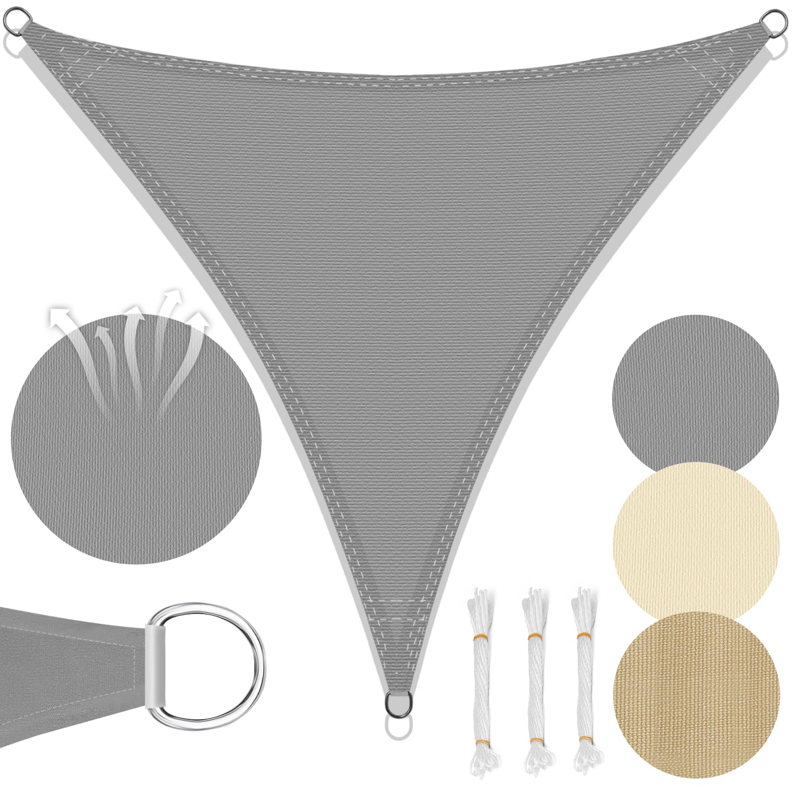 Voile d'ombrage triangulaire respirante contre la chaleur de la terrasse et du jardin