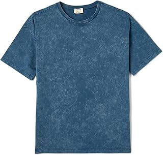 تيشرت عصري برقبة دائرية ضيقة ومقاس كبير للأولاد من كوتون عبوة قطعة واحدة