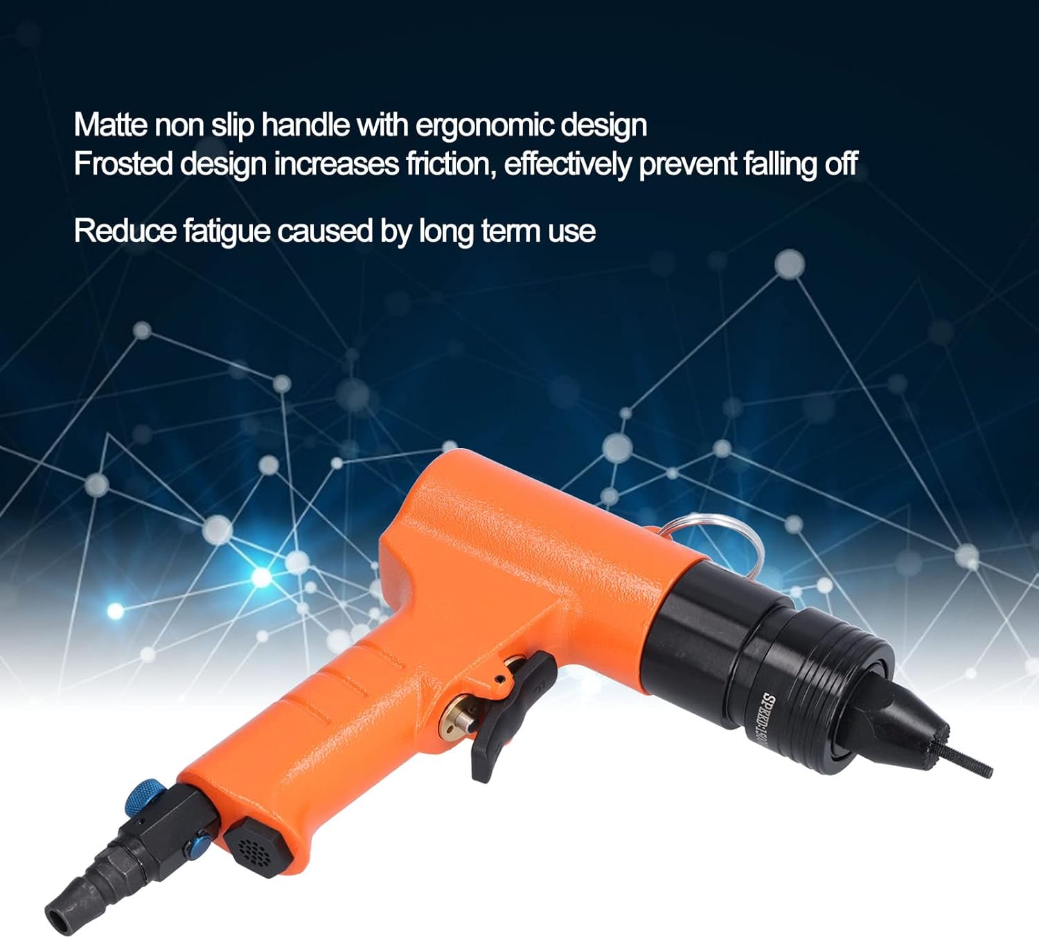Luqeeg Pneumatic Rivet Nut Gun, Air Powered Rivet Gun Speed Adjustable Pneumatic Rivet Gun Tool Hand Rivet Nut Gun Pull Riveting Automatic Air Riveter Tool M3/M4 KV‑7801F JP Interface